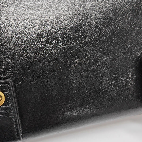 Authenticated pre-owned Saddle Calfskin Black - Belt Bag at Looply