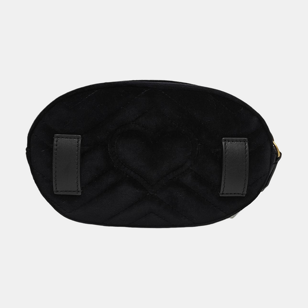 Authenticated pre-owned GG Marmont Velvet Black - Belt Bag at Looply