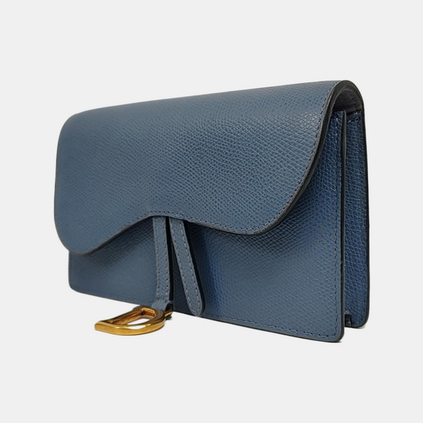 Authenticated pre-owned Saddle Calfskin Blue - Belt Bag at Looply