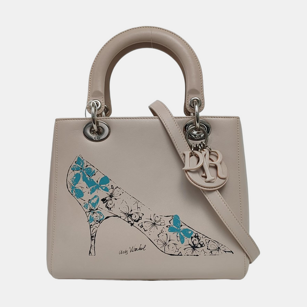 Authenticated pre-owned Lady Dior Calfskin Gray - Shoulder Bag at Looply