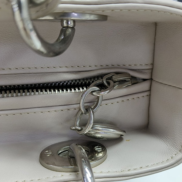 Authenticated pre-owned Lady Dior Calfskin Gray - Shoulder Bag at Looply