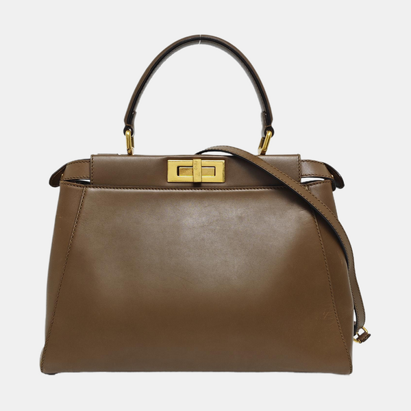 Authenticated pre-owned Peekaboo Small Calfskin Brown - Shoulder Bag at Looply