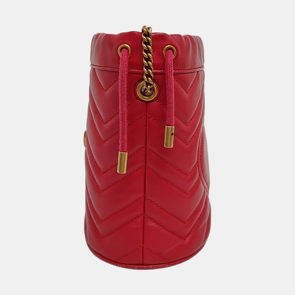 Authenticated pre-owned GG Marmont Mini Calfskin Red - Shoulder Bag at Looply