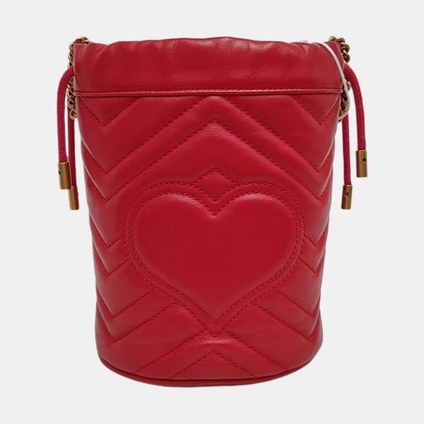 Authenticated pre-owned GG Marmont Mini Calfskin Red - Shoulder Bag at Looply