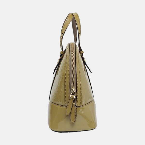Authenticated pre-owned Microguccissima Monogram Patent Leather Green - Top Handle Bag at Looply
