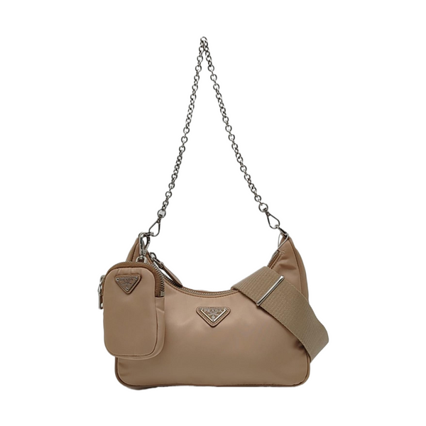 Authenticated pre-owned Re-edition2005 Nylon Beige - Shoulder Bag at Looply
