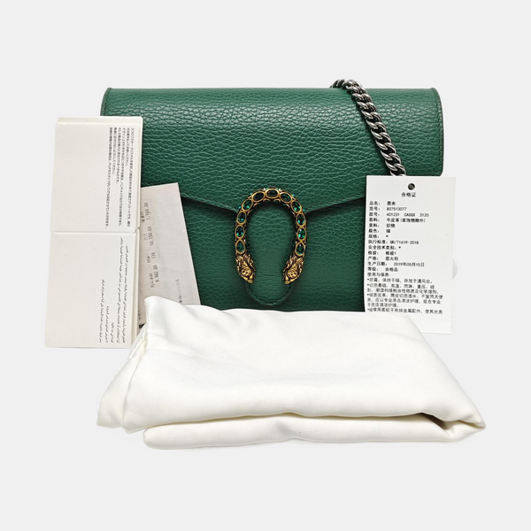 Authenticated pre-owned Dionysus Mini Calfskin Green - Crossbody Bag at Looply