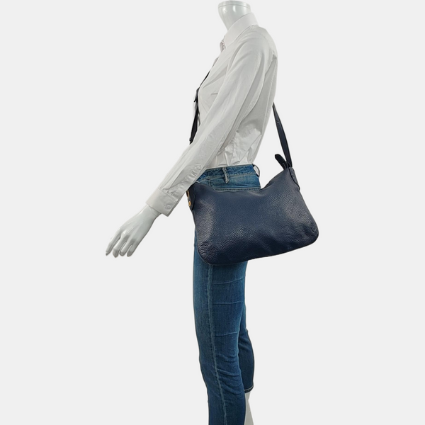 Calfskin Shoulder Bag Blue