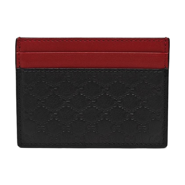 Authenticated pre-owned Microguccissima Monogram Calfskin Black Card Holder - Card Holder at Looply