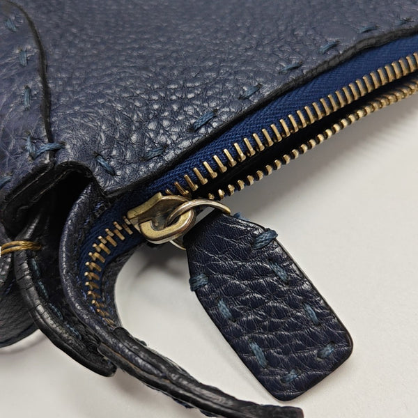 Calfskin Shoulder Bag Blue