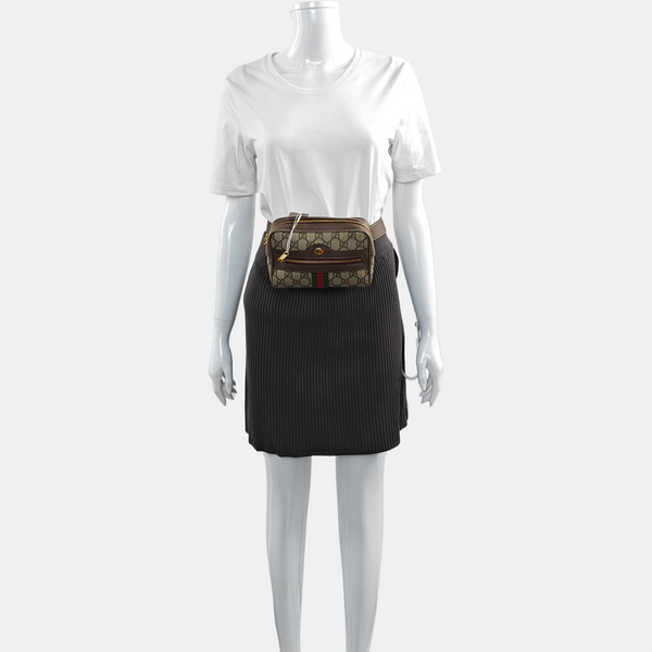 Authenticated pre-owned Ophidia Small Monogram Coated Canvas Beige - Belt Bag at Looply