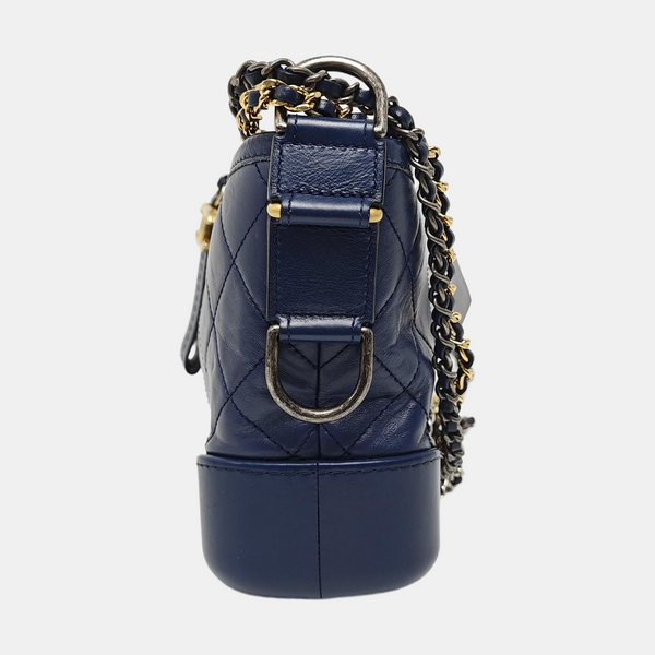 Authenticated pre-owned Gabrielle Small Quilted Calfskin Blue - Clutch at Looply