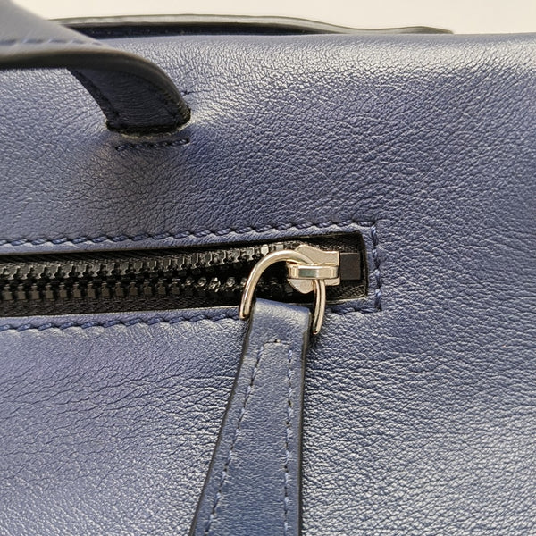 Leather Shoulder Bag Blue