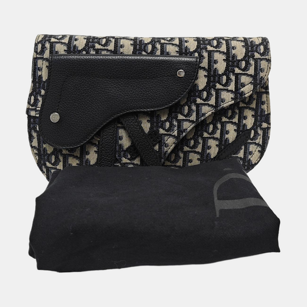 Authenticated pre-owned Saddle Oblique Canvas Blue - Shoulder Bag at Looply