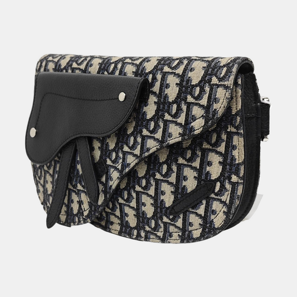Authenticated pre-owned Saddle Oblique Canvas Blue - Shoulder Bag at Looply