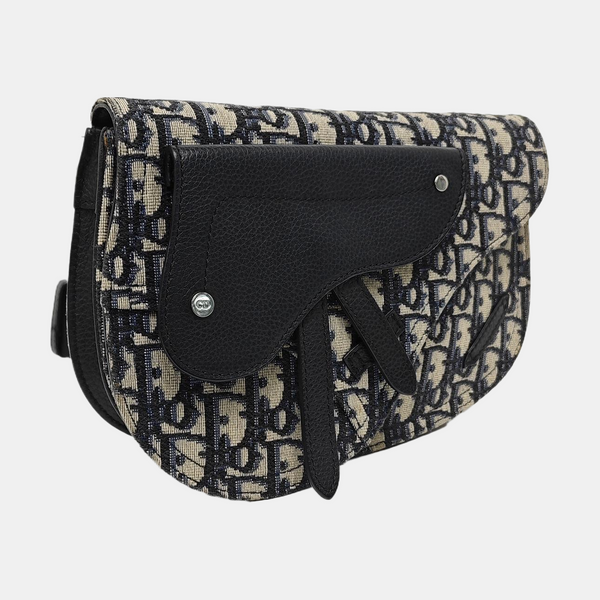 Authenticated pre-owned Saddle Oblique Canvas Blue - Shoulder Bag at Looply