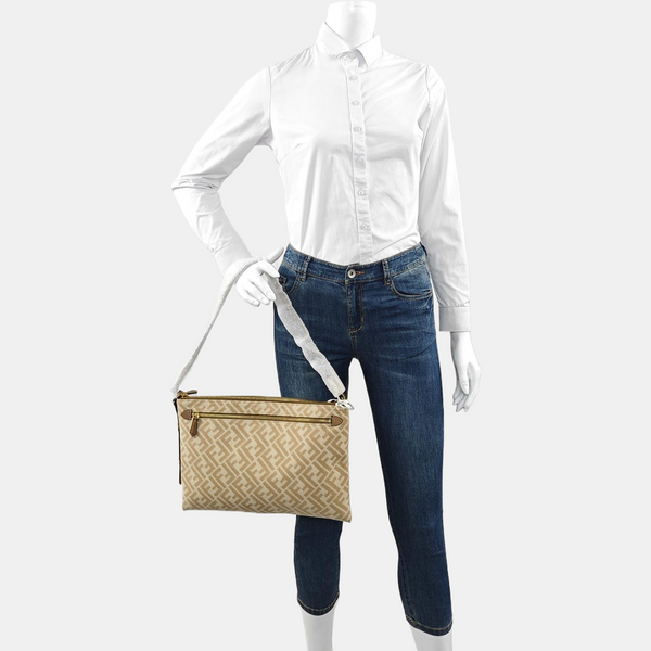Fabric Top Handle Bag Beige