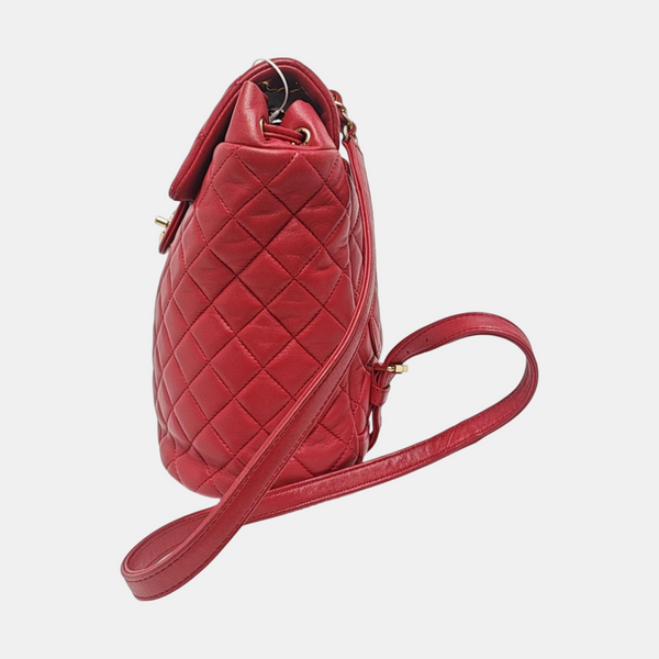 Authenticated pre-owned Urban Spirit Small Quilted Lambskin Red - Backpack at Looply