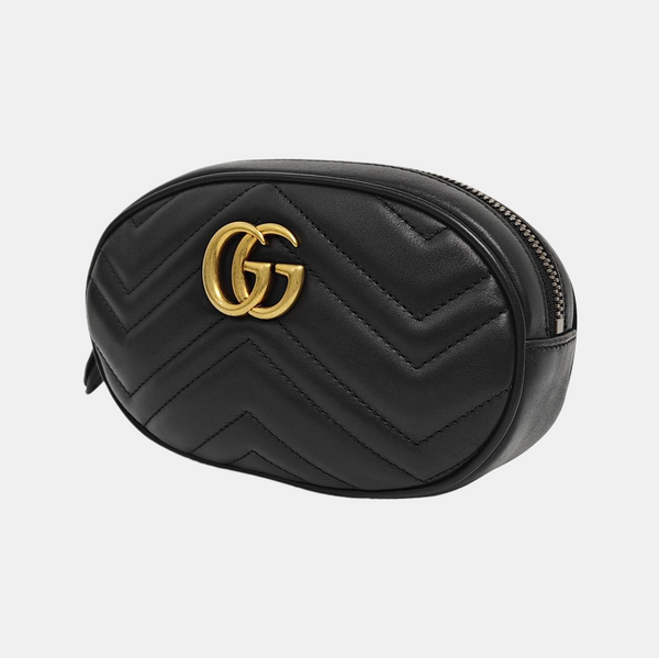 Authenticated pre-owned GG Marmont Calfskin Black - Belt Bag at Looply