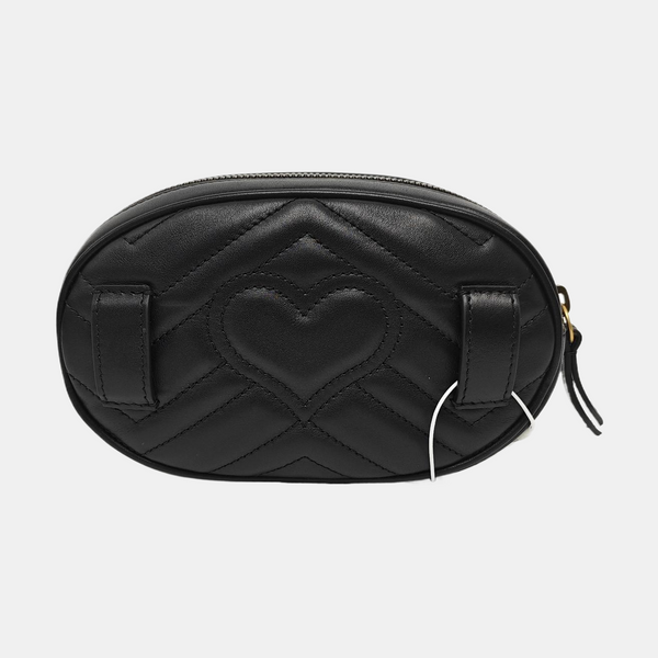 Authenticated pre-owned GG Marmont Calfskin Black - Belt Bag at Looply
