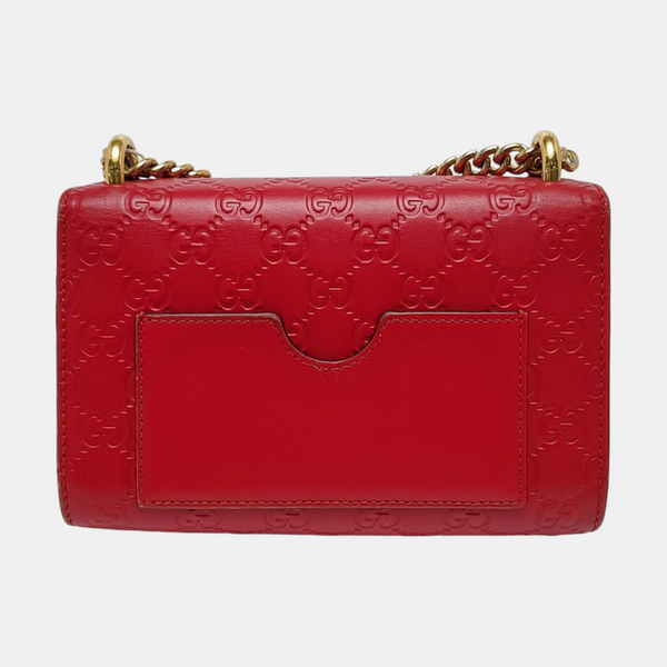 Authenticated pre-owned Padlock Small Monogram Calfskin Red - Shoulder Bag at Looply