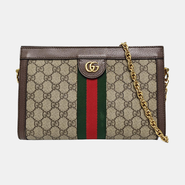 Authenticated pre-owned Ophidia Small Monogram Coated Canvas Beige - Shoulder Bag at Looply