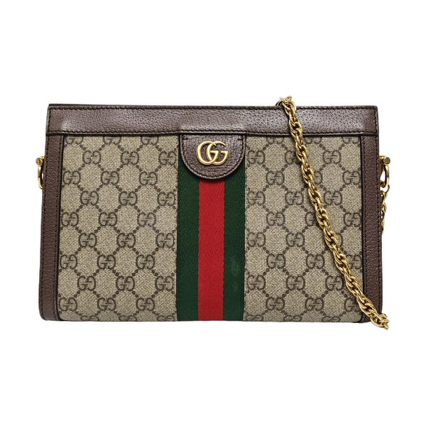 Authenticated pre-owned Ophidia Small Monogram Coated Canvas Beige - Shoulder Bag at Looply