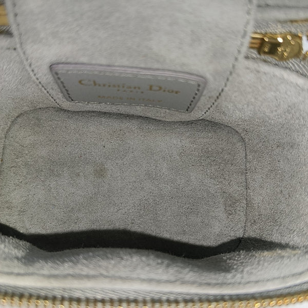 Authenticated pre-owned Lady Dior Super Mini Lambskin Gray - Shoulder Bag at Looply