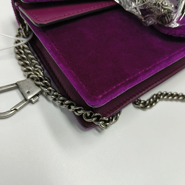Authenticated pre-owned Dionysus Super Mini Velvet Burgundy - Shoulder Bag at Looply