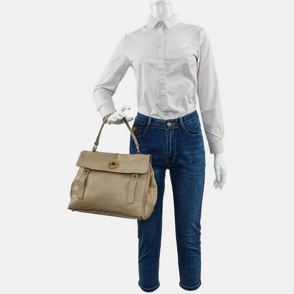 MUSE TWO Medium Calfskin Beige