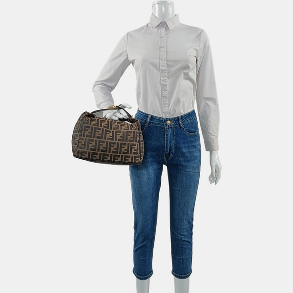 Canvas Top Handle Bag Brown