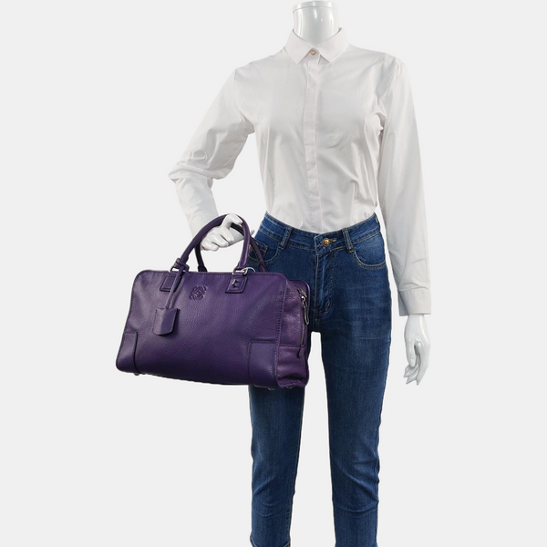 Authenticated pre-owned Amazona Calfskin Purple - Top Handle Bag at Looply