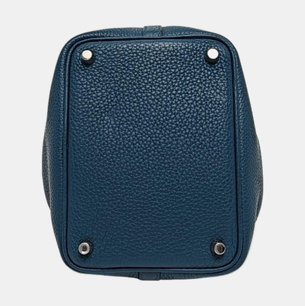 Authenticated pre-owned Picotin Lock 18 Clemence Blue - Top Handle Bag at Looply