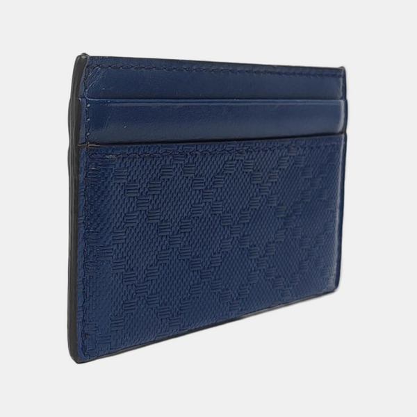 Authenticated pre-owned Microguccissima Leather Blue Card Holder - Card Holder at Looply