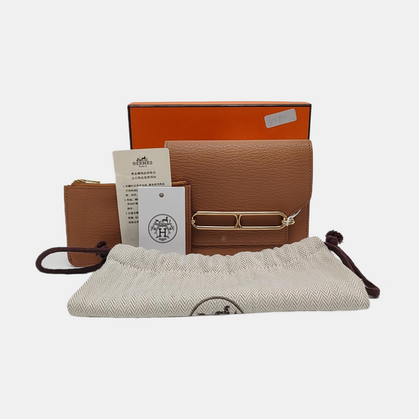 Authenticated pre-owned Roulis Slim Chèvre Mysore Brown Wallet - Wallets at Looply