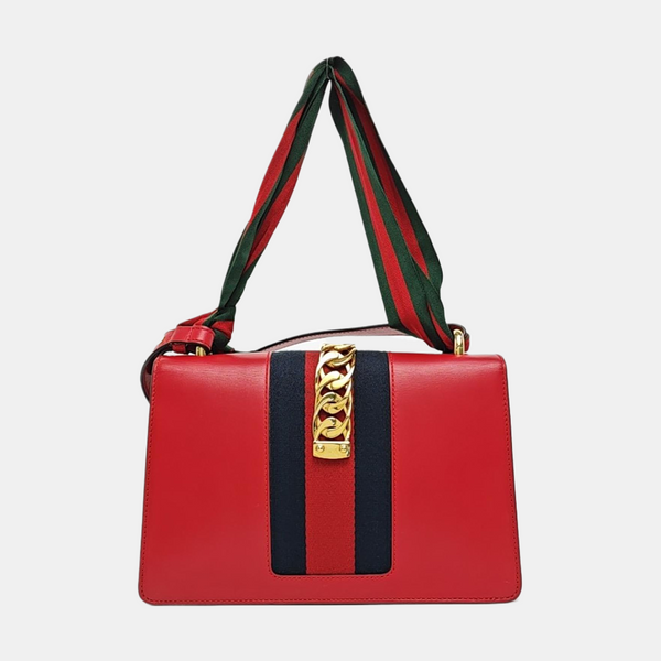 Authenticated pre-owned Sylvie Small Calfskin Red - Shoulder Bag at Looply