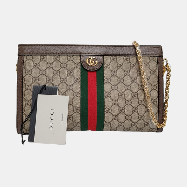 Authenticated pre-owned Ophidia Small Monogram Coated Canvas Beige - Shoulder Bag at Looply