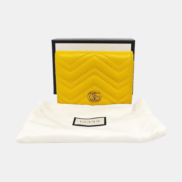 Authenticated pre-owned GG Marmont Calfskin Yellow Wallet - Wallet at Looply