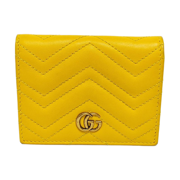 Authenticated pre-owned GG Marmont Calfskin Yellow Wallet - Wallet at Looply