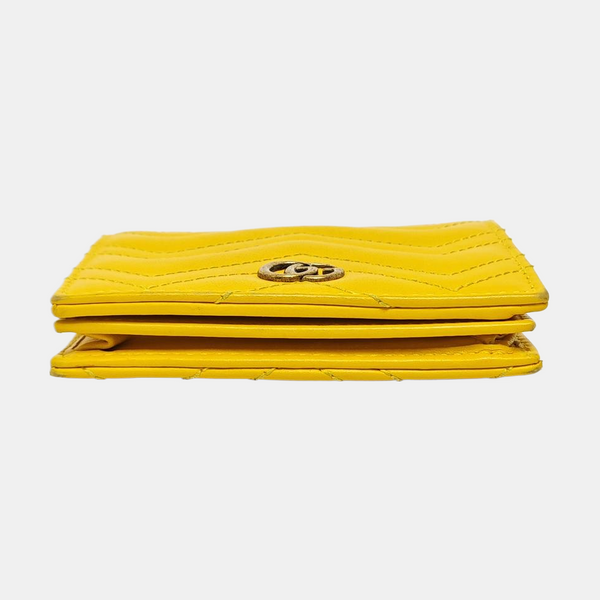 Authenticated pre-owned GG Marmont Calfskin Yellow Wallet - Wallet at Looply