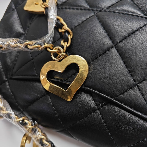 Authenticated pre-owned Classic Flap Quilted Lambskin Black - Shoulder Bag at Looply