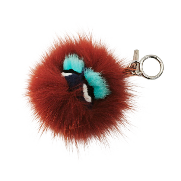 Synthetic Bag Charm Brown