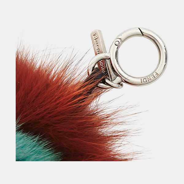 Synthetic Bag Charm Brown