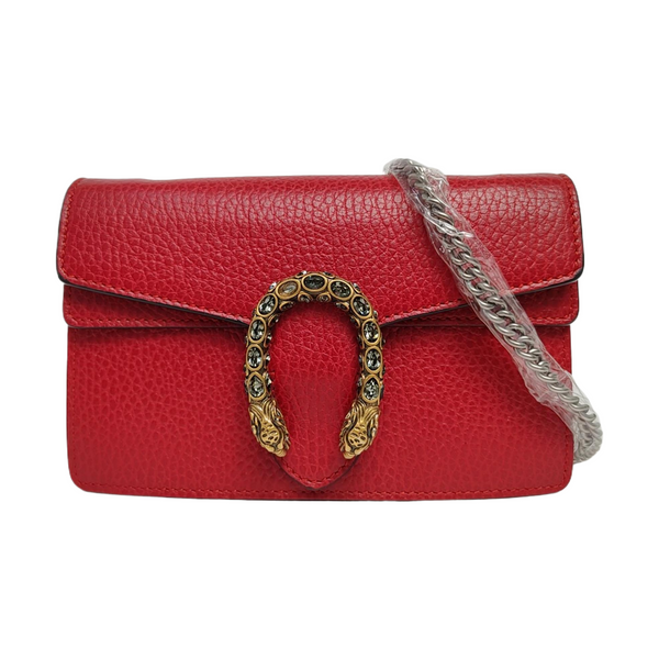 Authenticated pre-owned Dionysus Super Mini Calfskin Red - Shoulder Bag at Looply