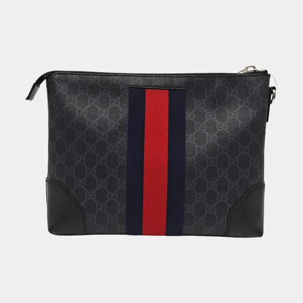 Authenticated pre-owned Ophidia Monogram Coated Canvas Gray - Clutch at Looply