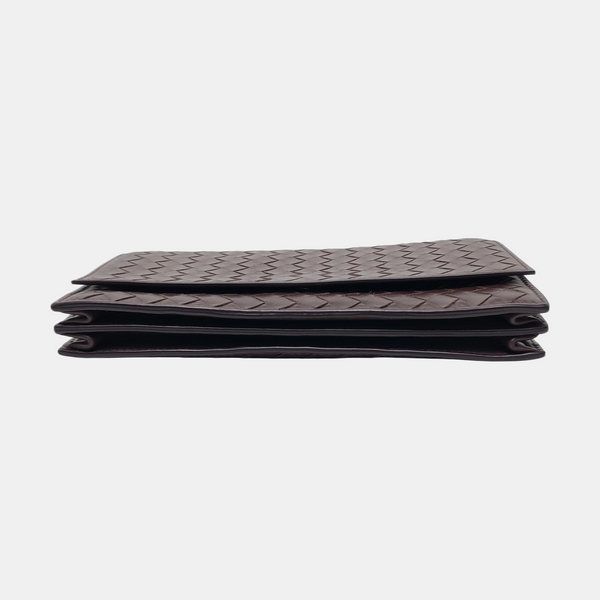 Authenticated pre-owned Intrecciato Calfskin Brown Wallet - Wallet at Looply