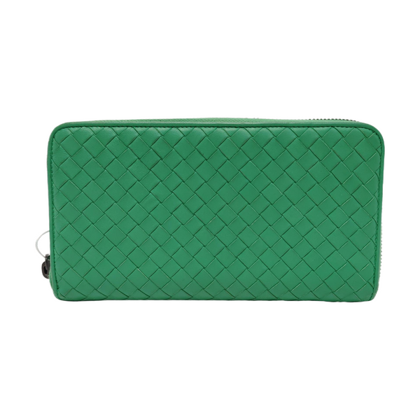 Authenticated pre-owned Intrecciato Lambskin Green Wallet - Wallet at Looply