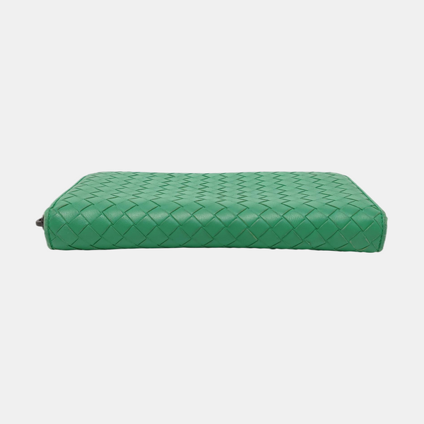 Authenticated pre-owned Intrecciato Lambskin Green Wallet - Wallet at Looply
