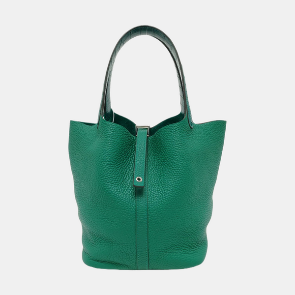 Authenticated pre-owned Picotin Lock 22 Clemence Green - Top Handle Bag at Looply