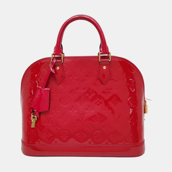 Authenticated pre-owned Alma PM Monogram Calfskin Red - Top Handle Bag at Looply